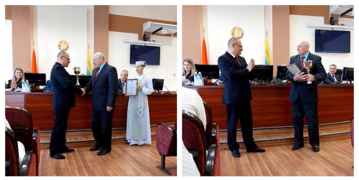 Награждение председателя РРОО Столярова Ю. А.