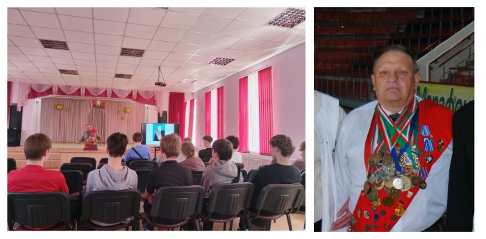 Выступление Василия Ивановича Кривоногова в СШ №12 города Гомеля