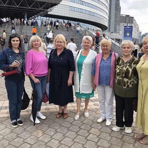 Актив Минской областной организации Белорусского общественного объединения «Ветераны физической культуры и спорта» на открытии II Игр стран СНГ 5 августа 2023 года на Минск Арена